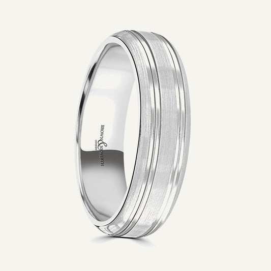 P1184 Softened Court Patterned Wedding Ring