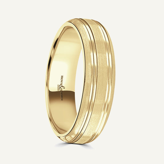 P1184 Softened Court Patterned Wedding Ring