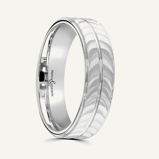 P1188 Flat Court Patterned Wedding Ring