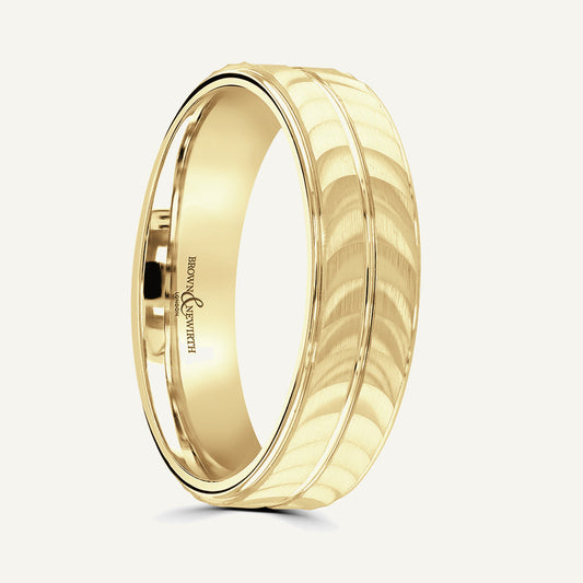 P1188 Flat Court Patterned Wedding Ring