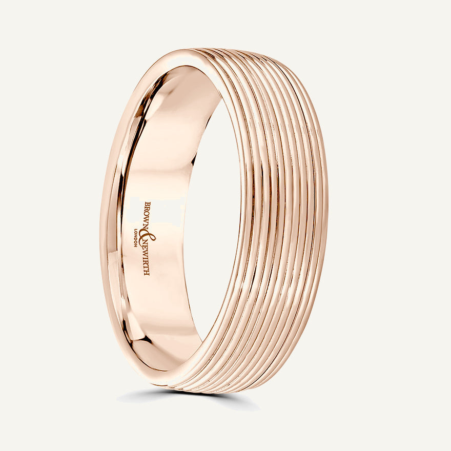 P1196 Modern Court Patterned Wedding Ring