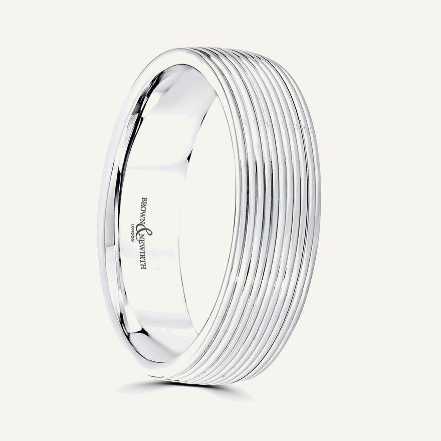P1196 Modern Court Patterned Wedding Ring