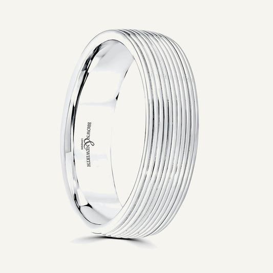 P1196 Modern Court Patterned Wedding Ring
