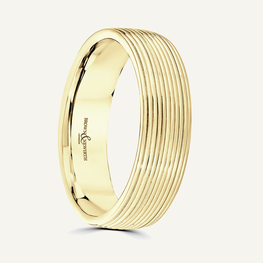 P1196 Modern Court Patterned Wedding Ring