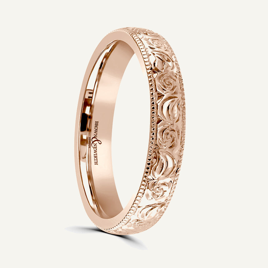 P130 Classic Court Patterned Wedding Ring
