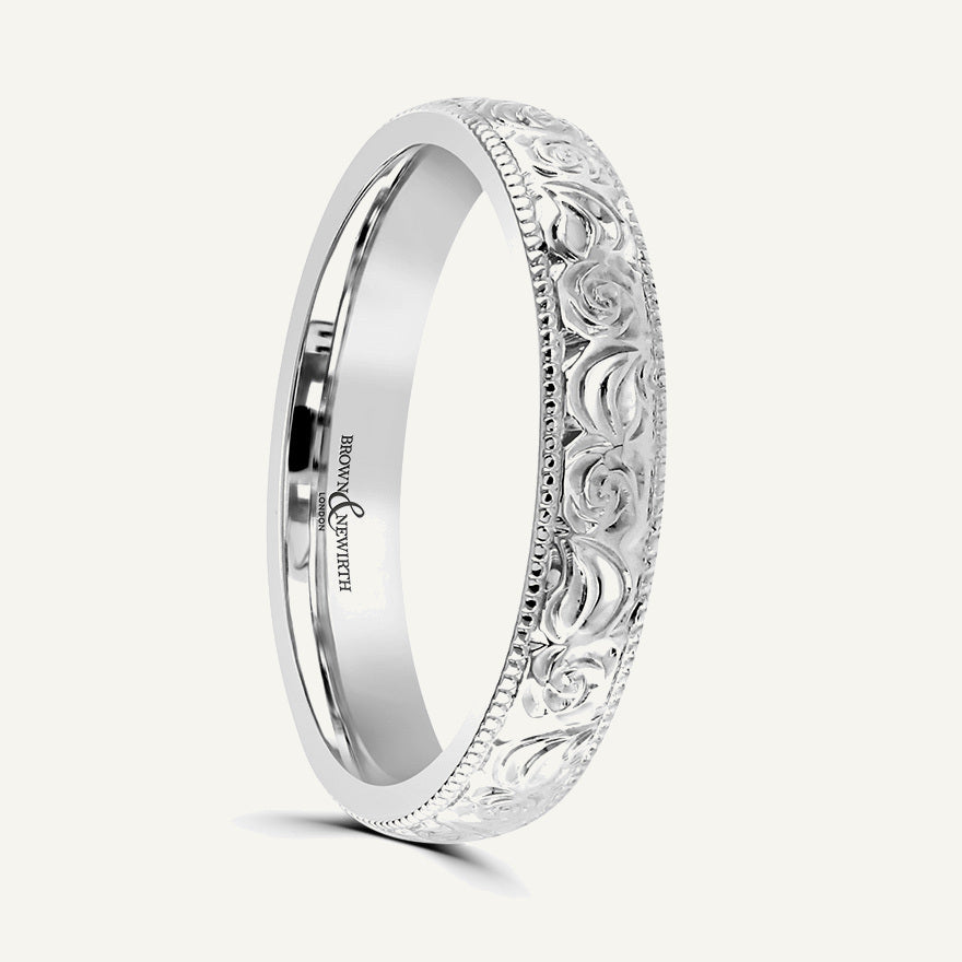 P130 Classic Court Patterned Wedding Ring