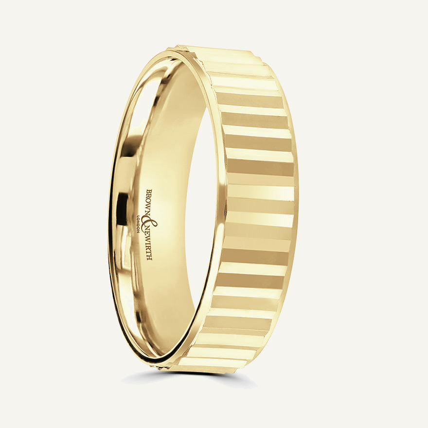 P2026 Flat Court Patterned Wedding Ring