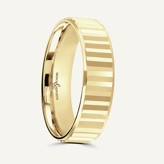 P2026 Flat Court Patterned Wedding Ring