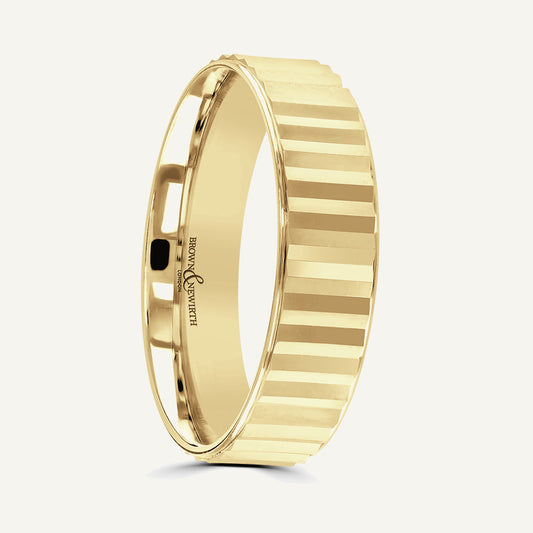 P2028 Flat Court Patterned Wedding Ring