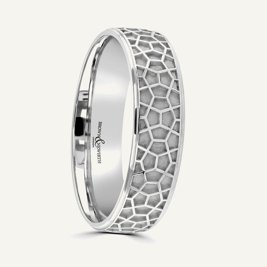 P2042 Modern Court Patterned Wedding Ring