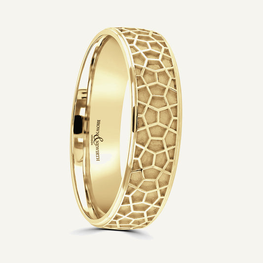 P2042 Modern Court Patterned Wedding Ring