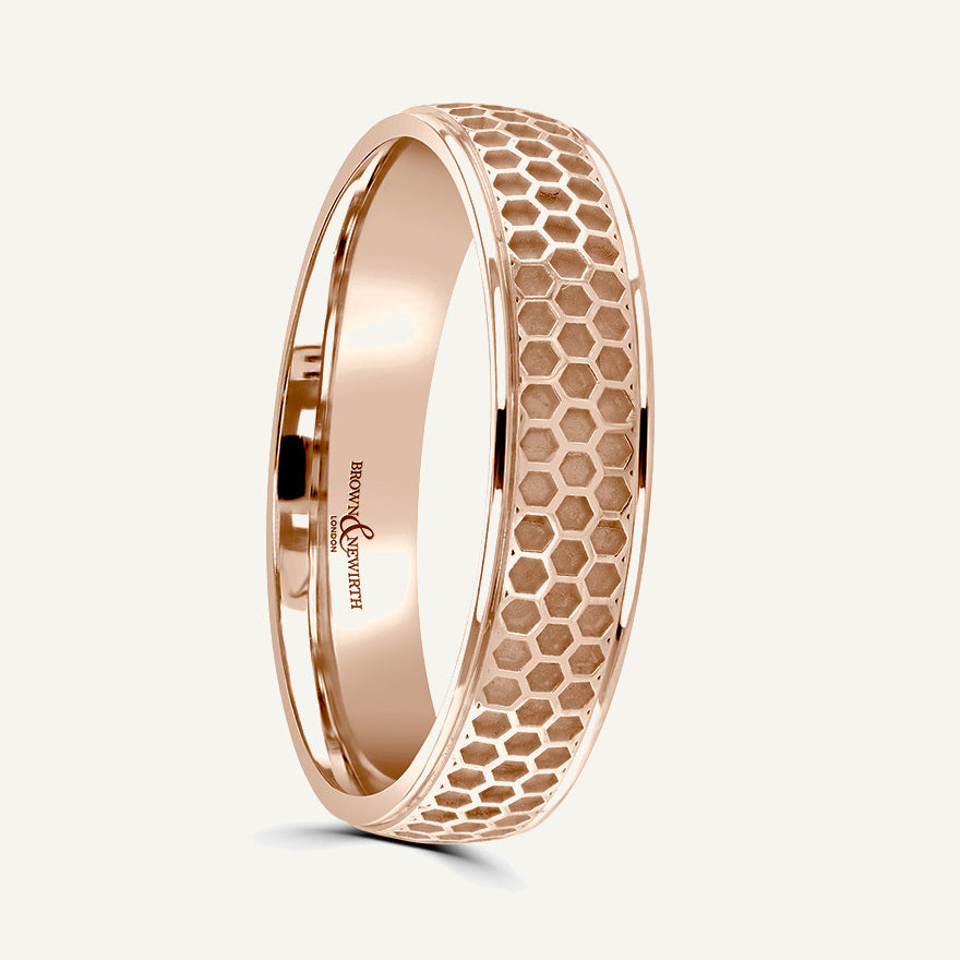 P2043 Modern Court Patterned Wedding Ring