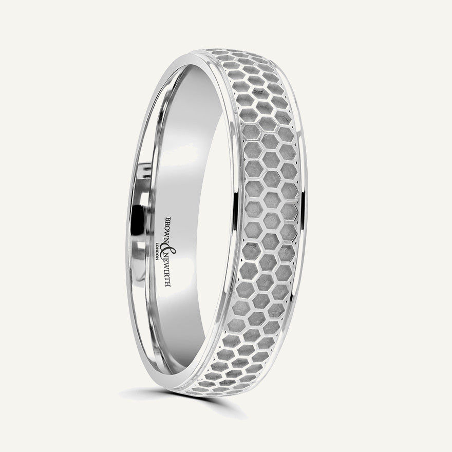 P2043 Modern Court Patterned Wedding Ring