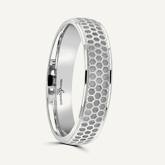 P2043 Modern Court Patterned Wedding Ring