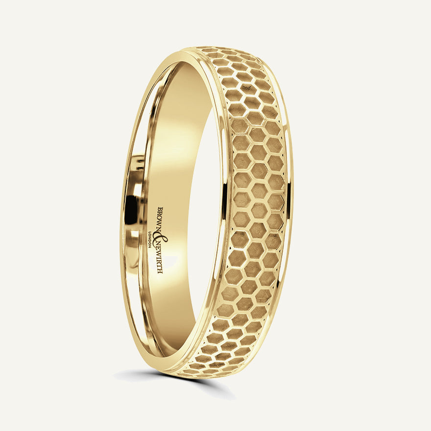 P2043 Modern Court Patterned Wedding Ring