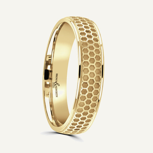 P2043 Modern Court Patterned Wedding Ring