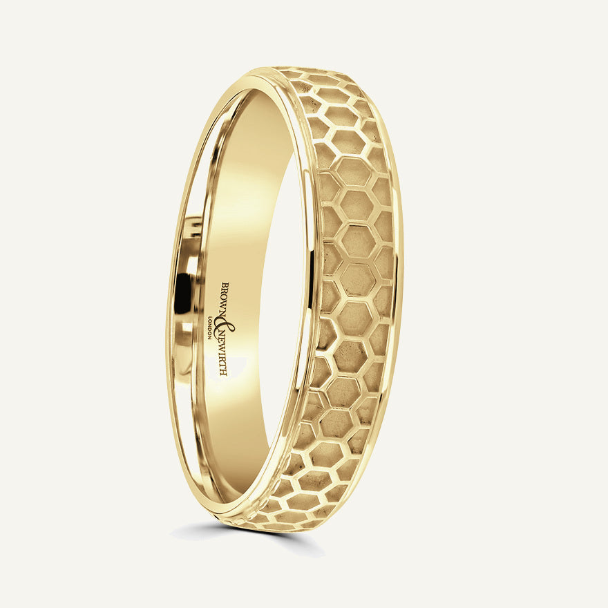 P2044 Modern Court Patterned Wedding Ring