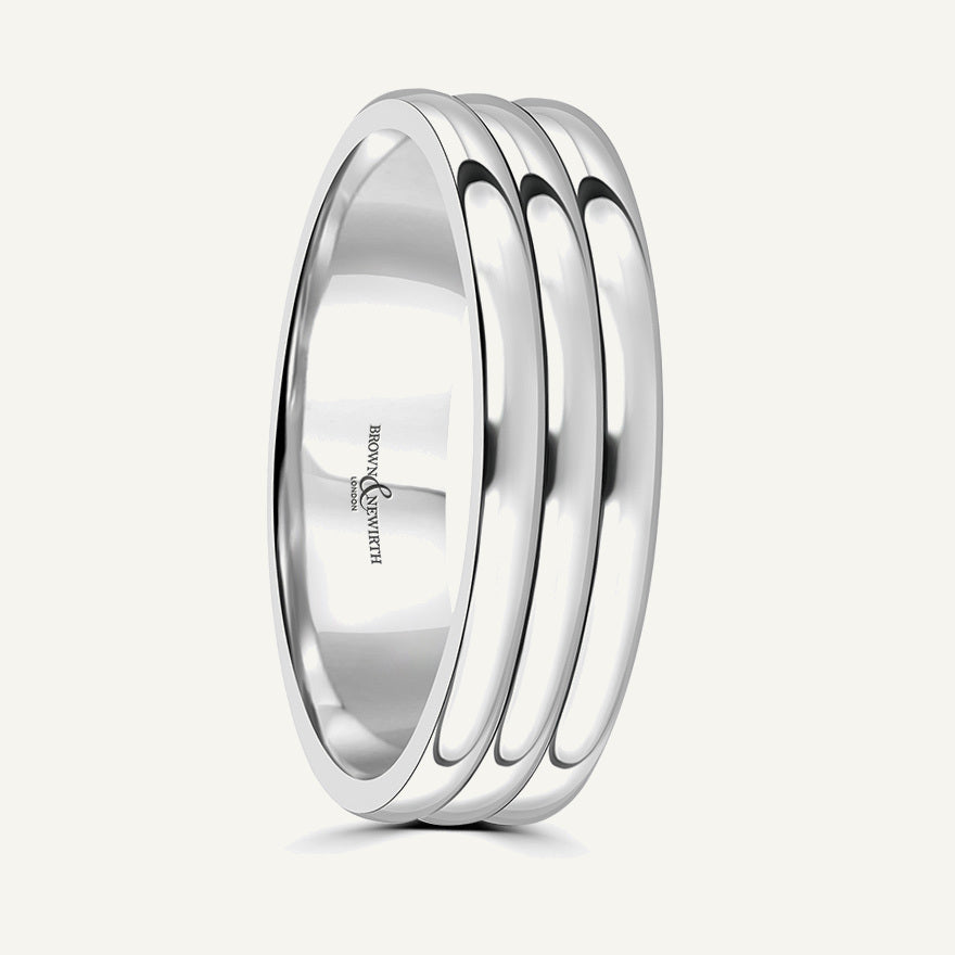 P2065 Flat Court Patterned Wedding Ring