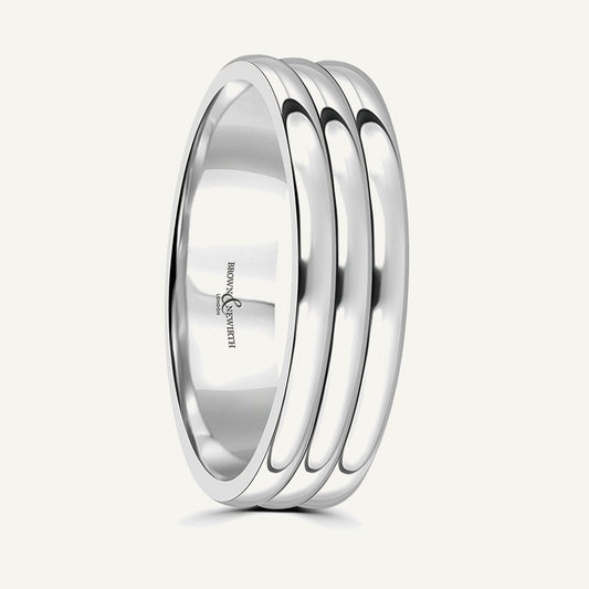 P2065 Flat Court Patterned Wedding Ring
