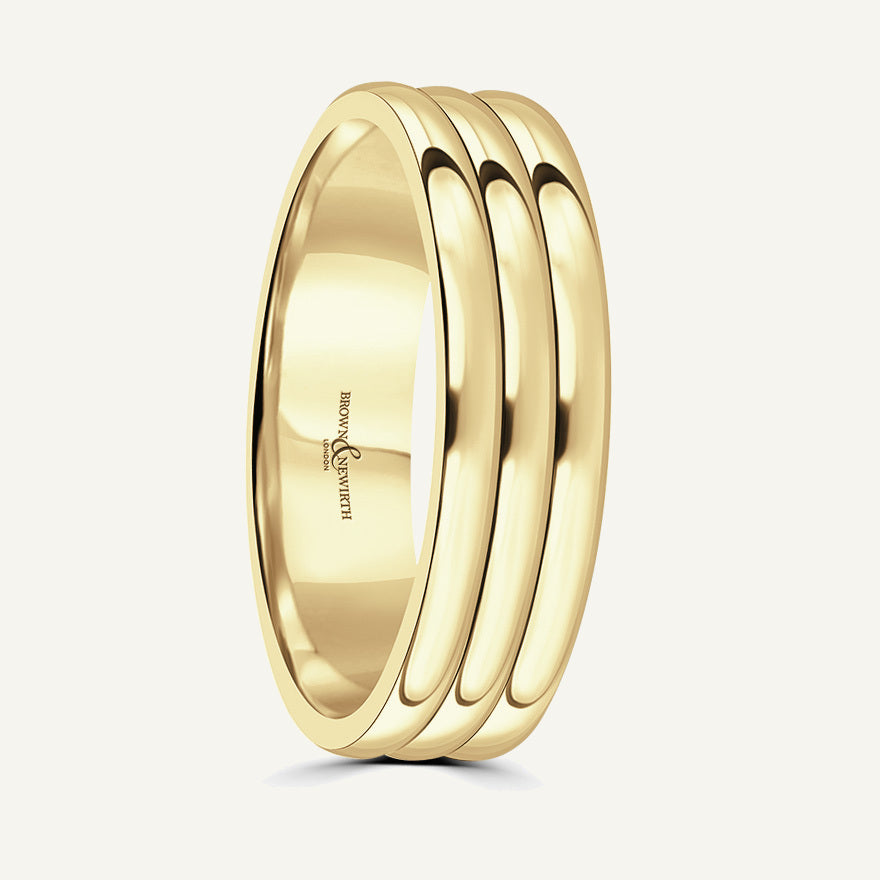 P2065 Flat Court Patterned Wedding Ring