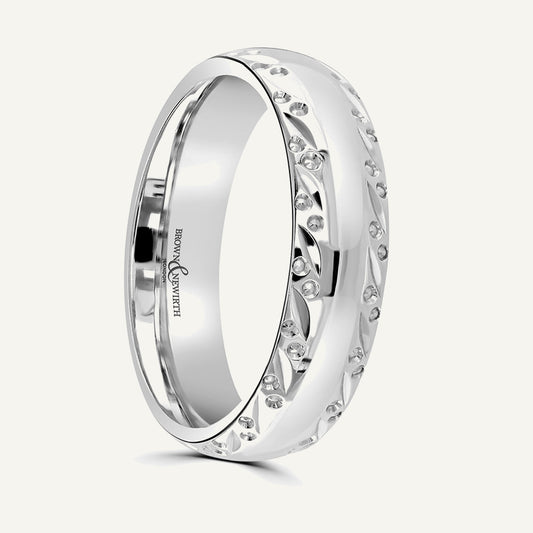 P516 Classic Court Patterned Wedding Ring