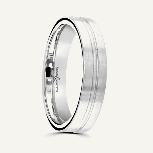 P530 Flat Court Patterned Wedding Ring