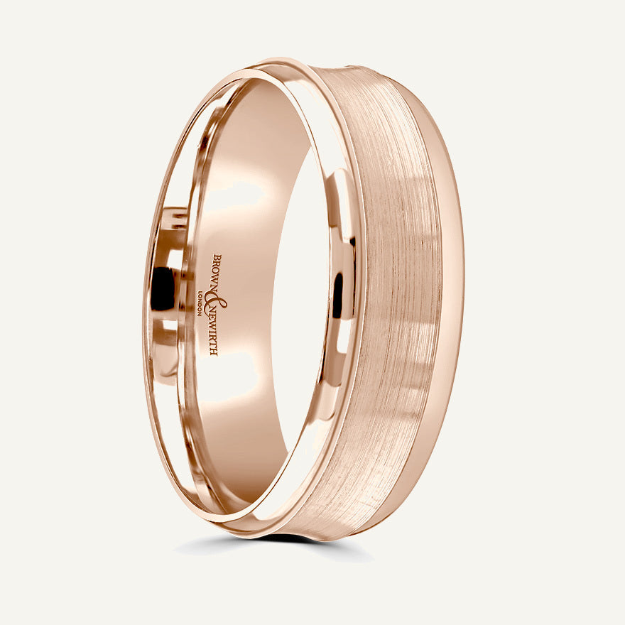 P583 Flat Court Patterned Wedding Ring