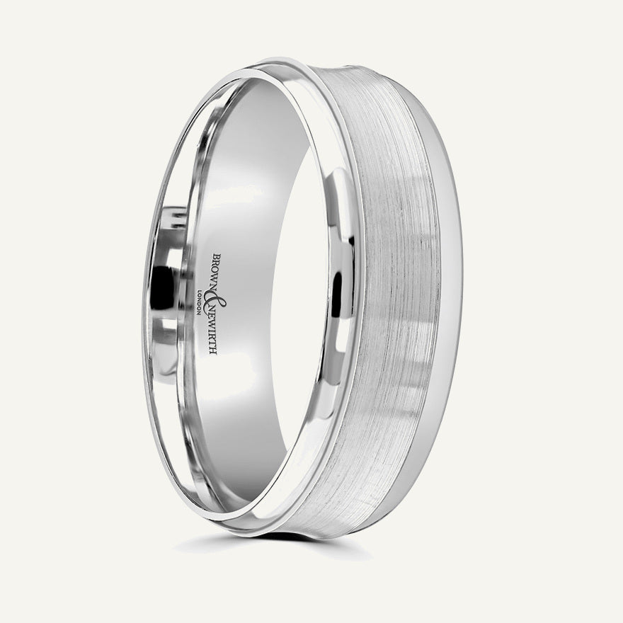 P583 Flat Court Patterned Wedding Ring