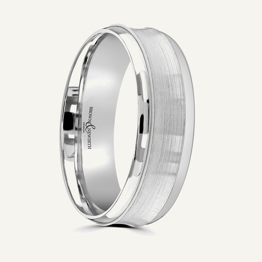 P583 Flat Court Patterned Wedding Ring