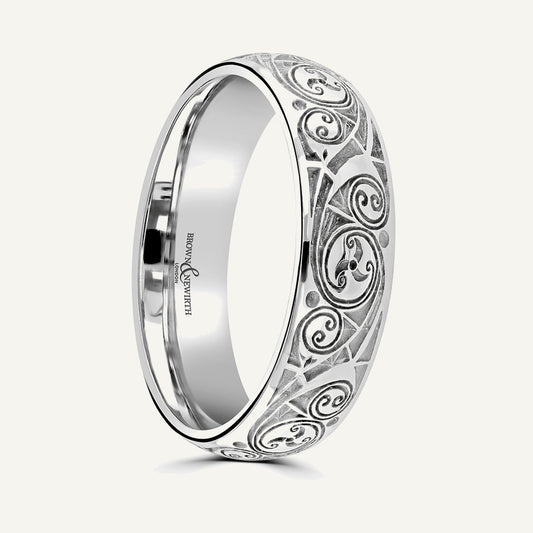 P678 Classic Court Patterned Wedding Ring
