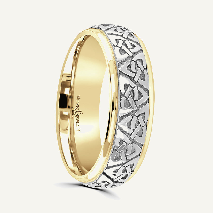 P7124 Classic Court Dual Colour Patterned Wedding Ring