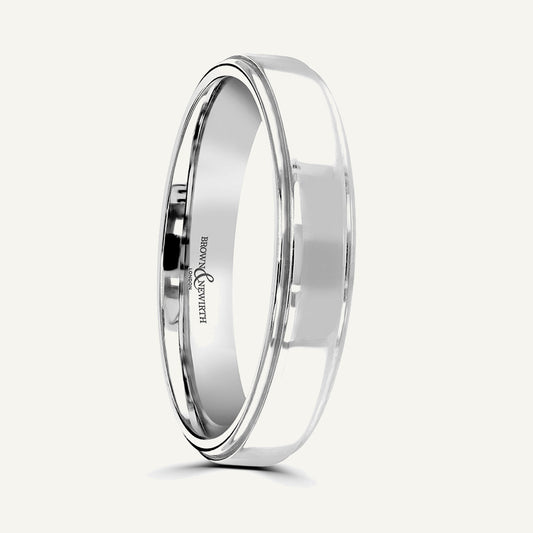 P728 Modern Court Patterned Wedding Ring