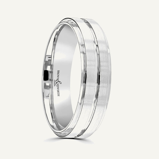 P780 Flat Court Patterned Wedding Ring