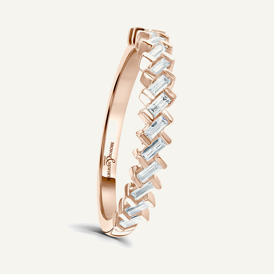 Baguette Cut, Bar, Diagonal Diamond Eternity Ring
