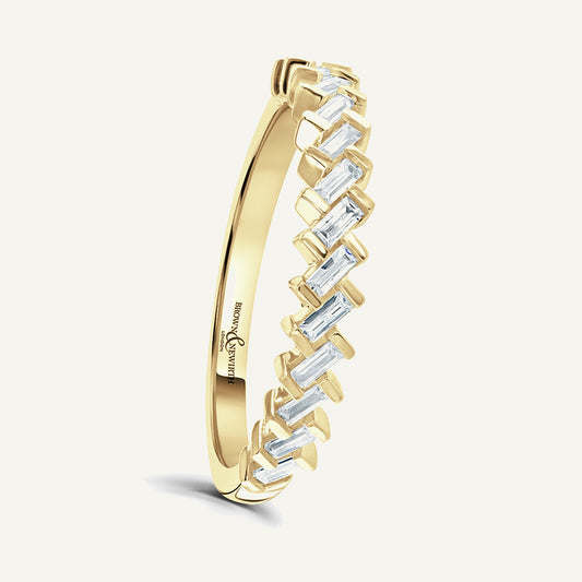 Baguette Cut, Bar, Diagonal Diamond Eternity Ring