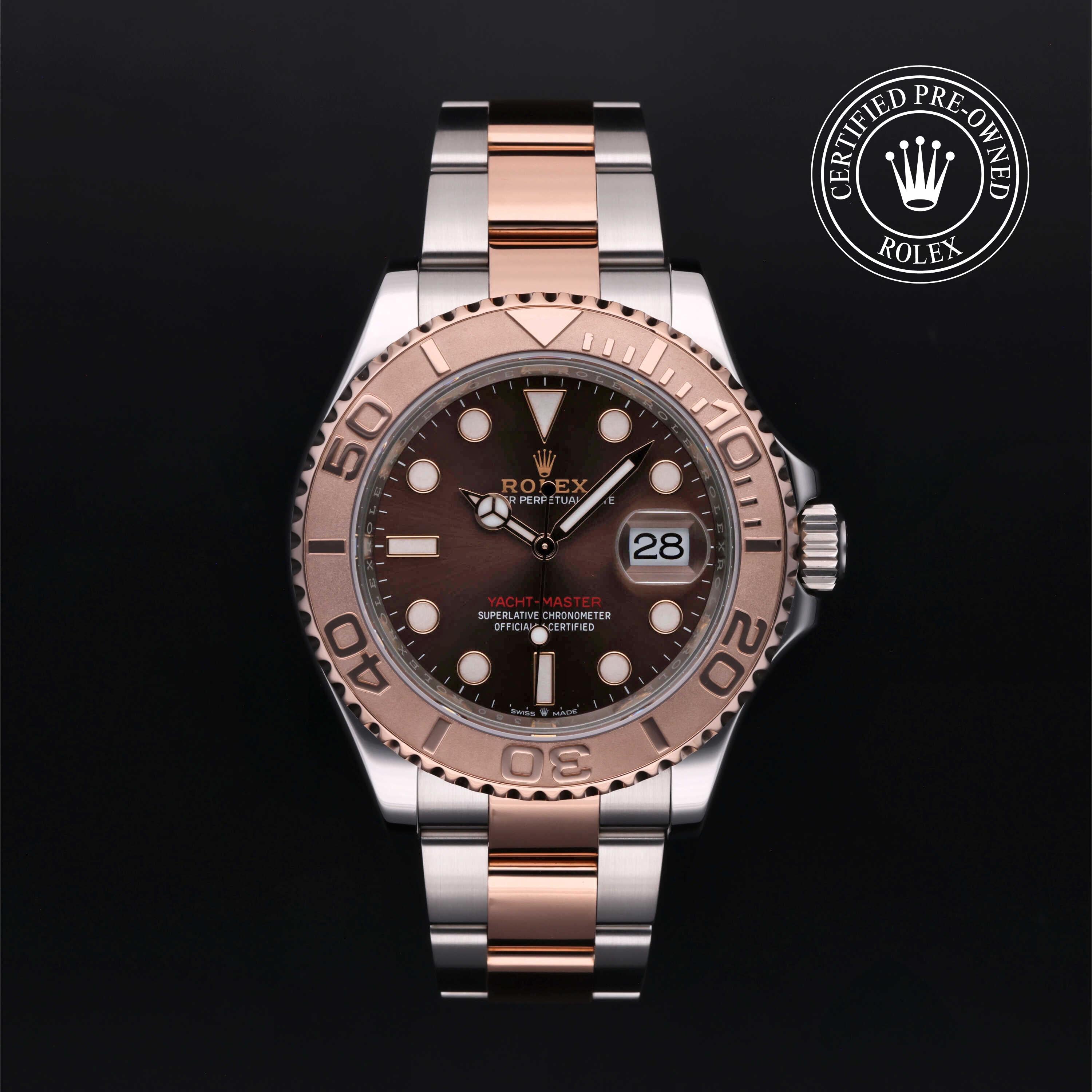 Rolex Certified Pre-Owned Yacht-Master 40mm in Oystersteel and Everose gold, featuring a chocolate dial, rotatable bezel and Oyster bracelet.