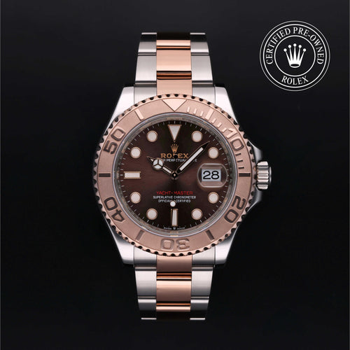 Rolex Certified Pre-Owned Yacht-Master 40mm in Oystersteel and Everose gold, featuring a chocolate dial, rotatable bezel and Oyster bracelet.