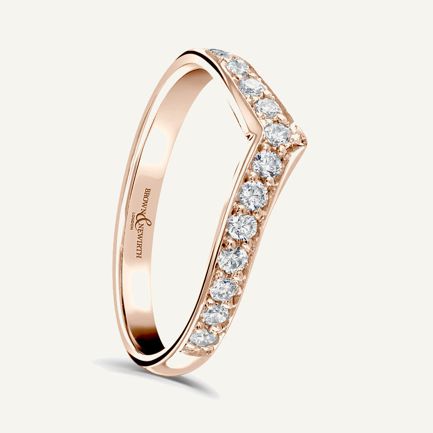 Round Brilliant Cut, Micro Pave, Wishbone Diamond Eternity Ring