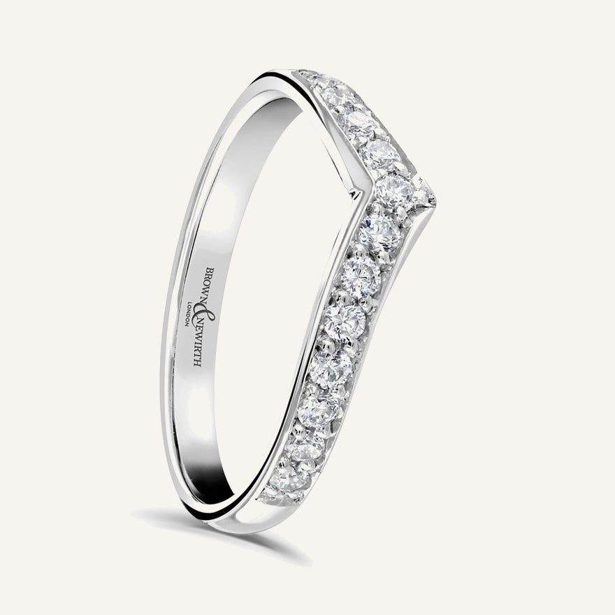 Round Brilliant Cut, Micro Pave, Wishbone Diamond Eternity Ring