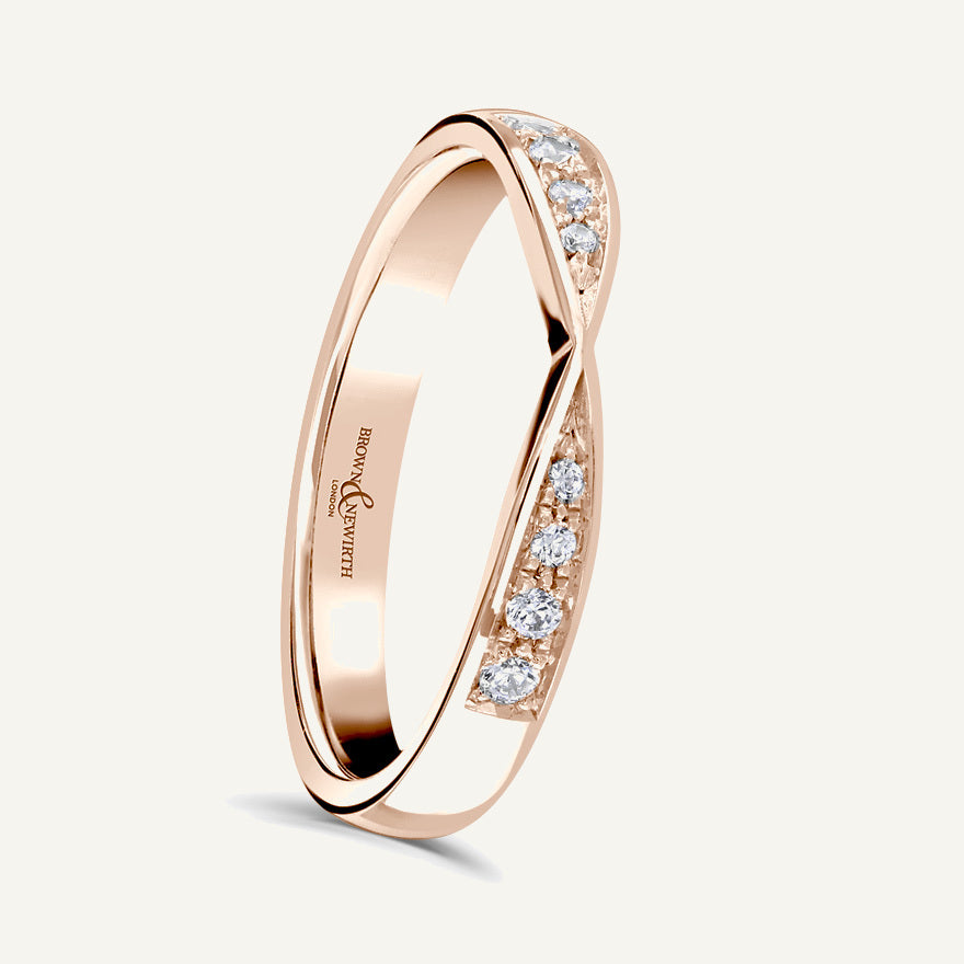 Round Brilliant Cut, Micro Pave, Pinched Diamond Eternity Ring