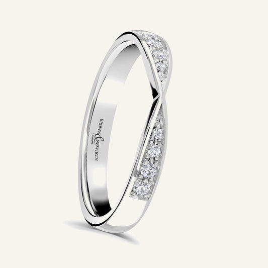 Round Brilliant Cut, Micro Pave, Pinched Diamond Eternity Ring