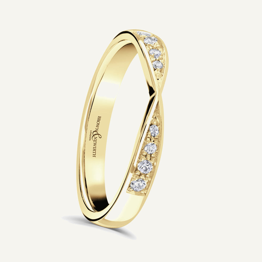 Round Brilliant Cut, Micro Pave, Pinched Diamond Eternity Ring