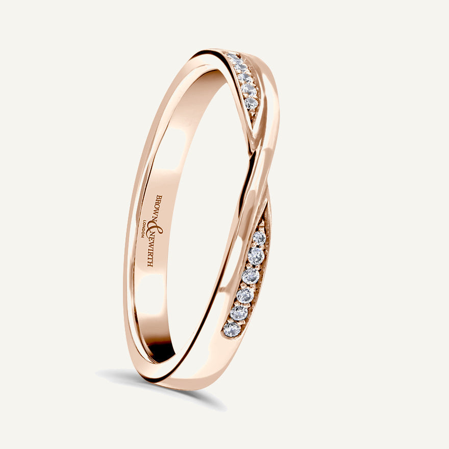 Round Brilliant Cut, Micro Pave, Twist Diamond Eternity Ring