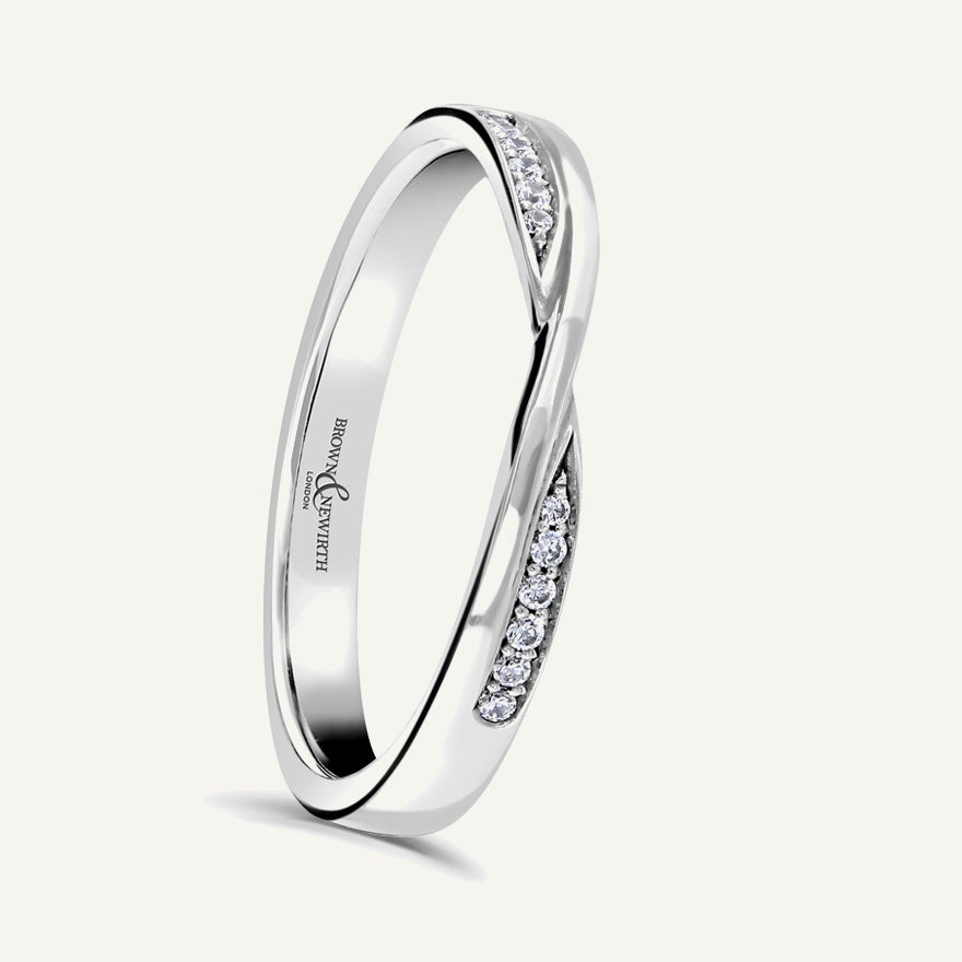 Round Brilliant Cut, Micro Pave, Twist Diamond Eternity Ring