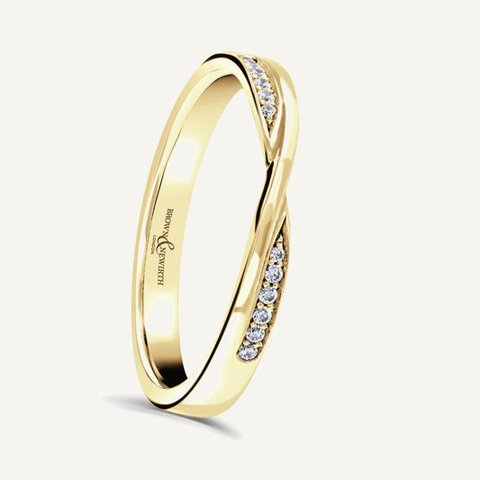 Round Brilliant Cut, Micro Pave, Twist Diamond Eternity Ring