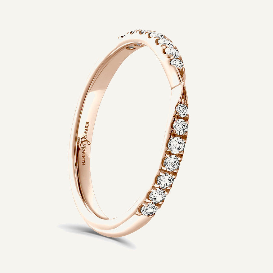 Round Brilliant Cut, Split Claw, Pinched Diamond Eternity Ring