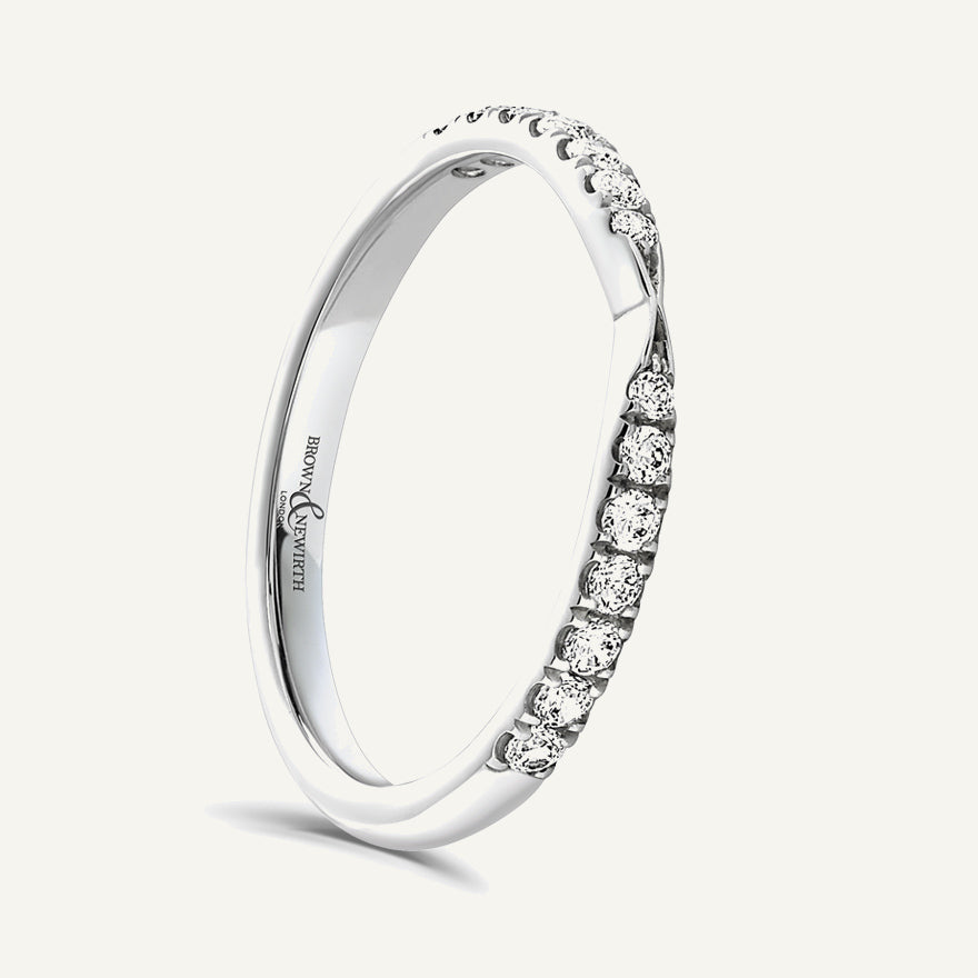 Round Brilliant Cut, Split Claw, Pinched Diamond Eternity Ring