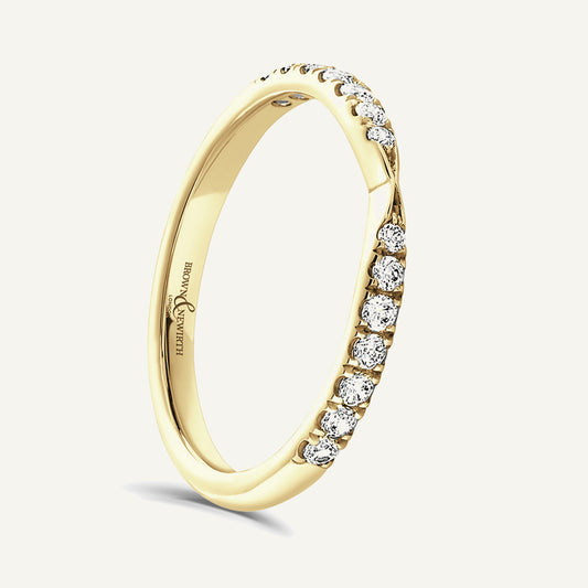 Round Brilliant Cut, Split Claw, Pinched Diamond Eternity Ring