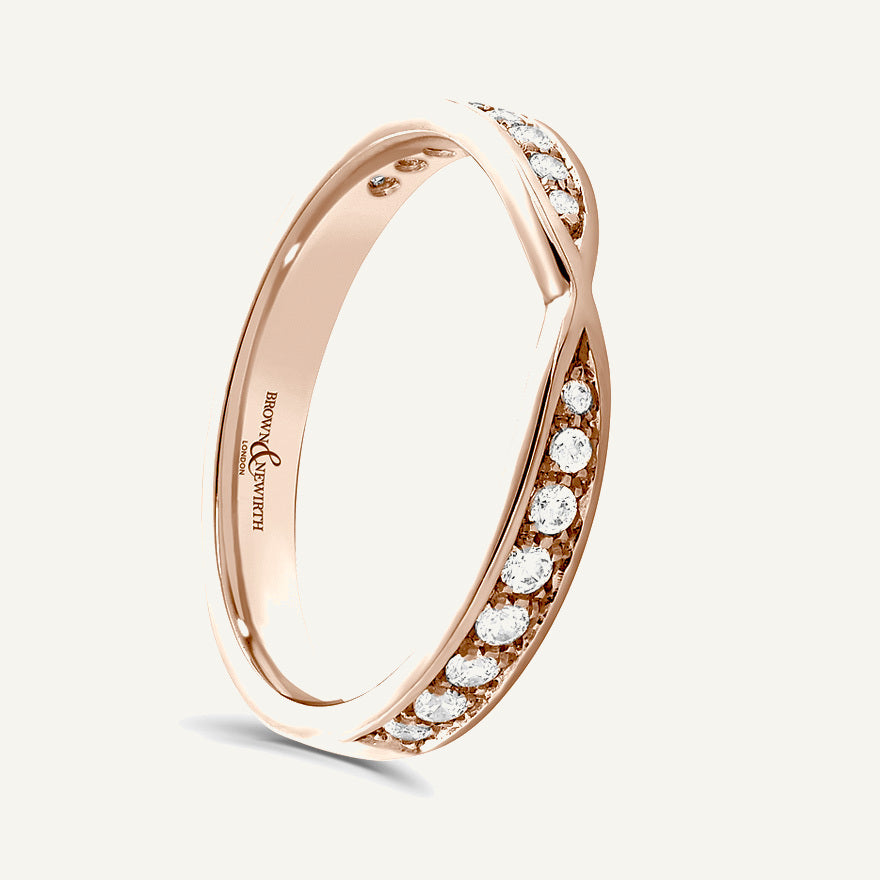 Round Brilliant Cut, Micro Pave, Pinched Diamond Eternity Ring