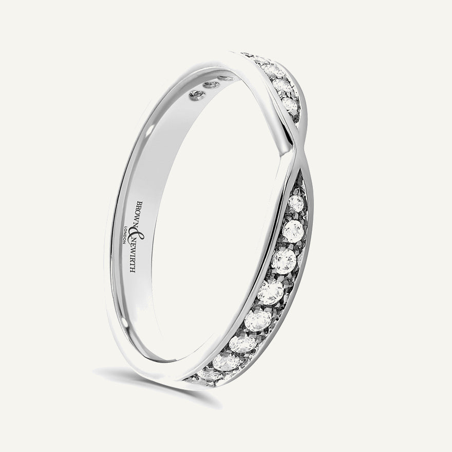 Round Brilliant Cut, Micro Pave, Pinched Diamond Eternity Ring